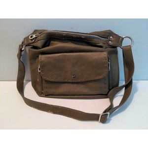 Colab Medium Leather Shoulder Bag Handbag Tote; Brown, lined, with dividers